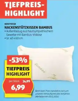 Hofer NOVITESSE NACKENSTÜTZKISSEN BAMBUS Angebot