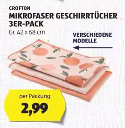 Hofer CROFTON MIKROFASER GESCHIRRTÜCHER 3ER-PACK Angebot
