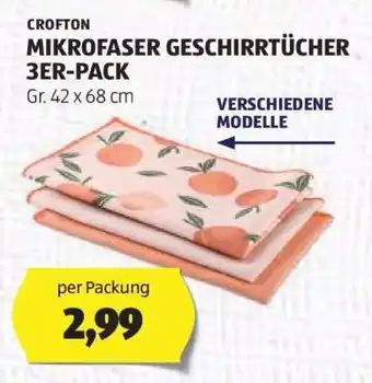Hofer CROFTON MIKROFASER GESCHIRRTÜCHER 3ER-PACK Angebot