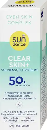 dm Sundance Sonnenschutzserum Clear Skin+ LSF 50+ Angebot