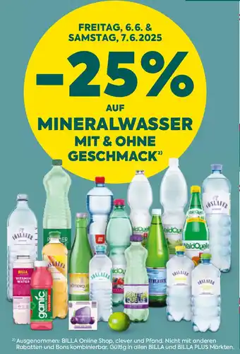Billa Auf mineralwasser mit & ohne geschmack Angebot