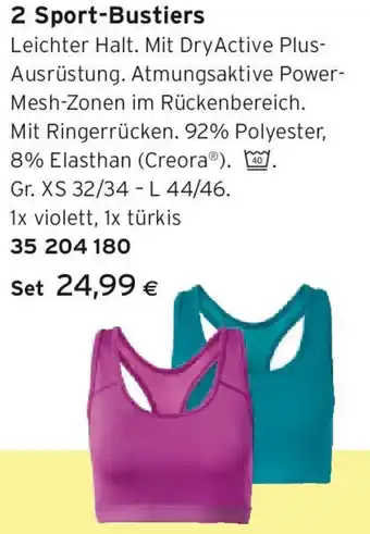 Tchibo Eduscho 2 sport-bustiers Angebot