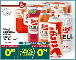 Billa Stiegl Goldbräu, Hell od. Radler div. Sorten Angebot