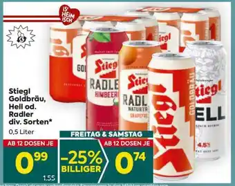 Billa Stiegl Goldbräu, Hell od. Radler div. Sorten Angebot