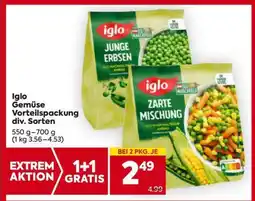 Billa Iglo Gemüse Vorteilspackung div. Sorten Angebot