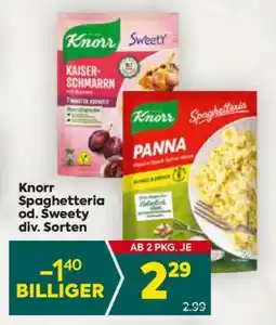 Billa Knorr Spaghetteria od. Sweety div. Sorten Angebot