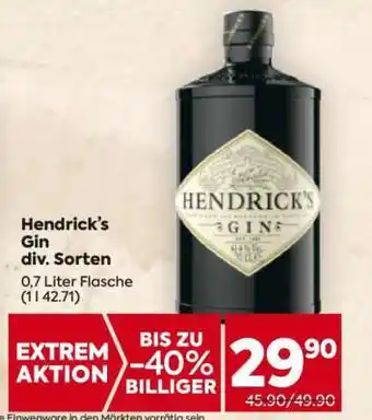 Billa Hendrick’s Gin div. Sorten Angebot