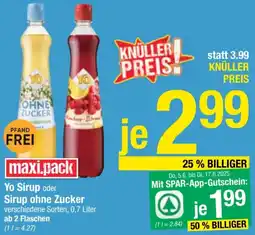Maximarkt Sirup oder Sirup ohne Zucker Angebot