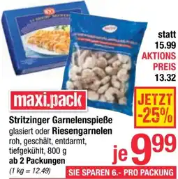 Maximarkt Stritzinger Garnelenspieße glasiert oder Riesengarnelen Angebot