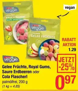 Maximarkt Gelee früchte, royal gums, saure erdbeeren oder cola flascherl palmölfrei Angebot