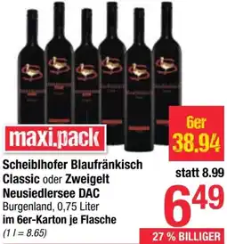 Maximarkt Blaufränkisch Classic oder Zweigelt Neusiedlersee DAC Angebot