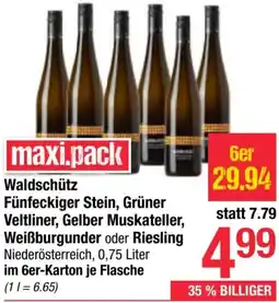 Maximarkt Fünfeckiger Stein, Grüner Veltliner, Gelber Muskateller, Weißburgunder oder Riesling Angebot