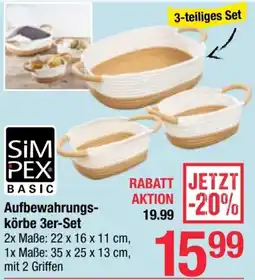 Maximarkt Aufbewahrungs- körbe Angebot