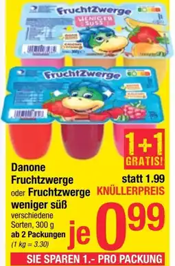 Maximarkt Danone FruchtZwerge oder Fruchtzwerge weniger süß Angebot