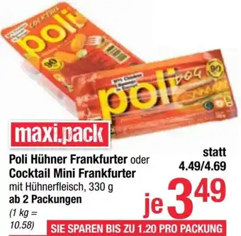 Maximarkt Hühner Frankfurter oder Cocktail Mini Frankfurter Angebot