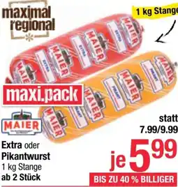 Maximarkt Extra oder Pikantwurst Angebot