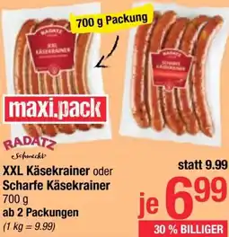 Maximarkt Käsekrainer oder Scharfe Käsekrainer Angebot