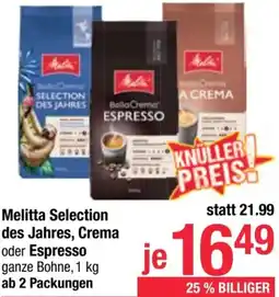 Maximarkt Melitta Selection des Jahres, Crema oder Espresso Angebot