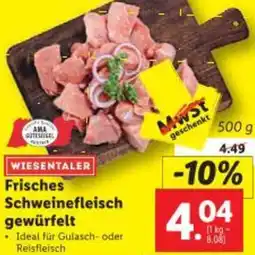 Lidl Frisches Schweinefleisch gewürfelt Angebot