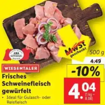 Lidl Frisches Schweinefleisch gewürfelt Angebot