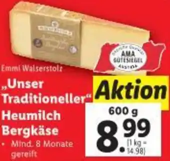 Lidl Unser Traditioneller Heumilch Bergkäse Angebot