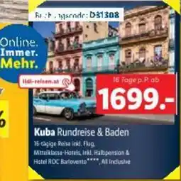 Lidl Kuba Rundreise & Baden Angebot
