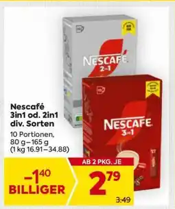 Billa Nescafé 3in1 od. 2in1 div. Sorten Angebot