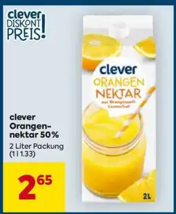 Billa clever Orangennektar 50% Angebot