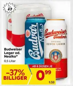 Billa Budweiser Lager od. Nealko Angebot