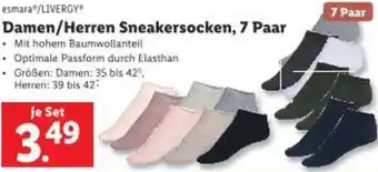 Lidl Damen/Herren Sneakersocken Angebot