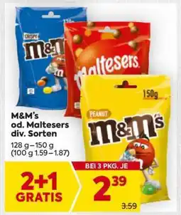 Billa M&M’s od. Maltesers div. Sorten Angebot