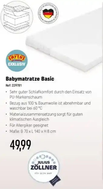 Smyths Toys Babymatratze Basic Angebot