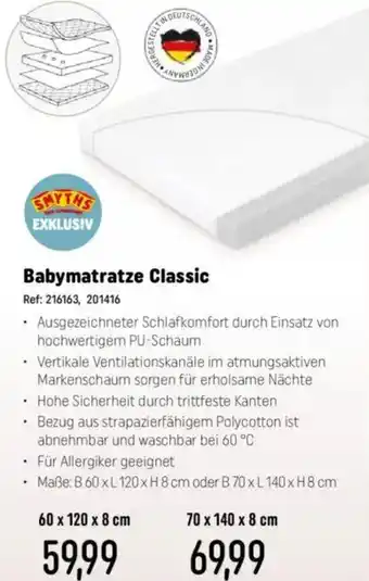 Smyths Toys Babymatratze Classic Angebot