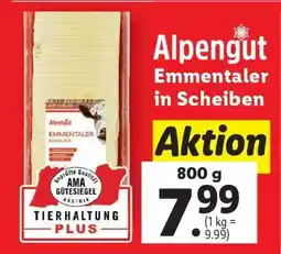 Lidl Alpengut Emmentaler in Scheiben Angebot