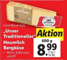 Lidl Emmi Walserstolz Unser Traditioneller Heumilch Bergkäse Angebot