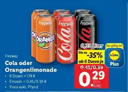 Lidl Freeway Cola oder Orangenlimonade Angebot