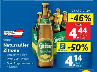 Lidl Gösser Naturradler Zitrone Angebot