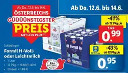 Lidl Schärdinger Formil H-Voll- oder Leichtmilch Angebot