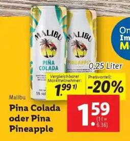 Lidl Malibu Pina Colada oder Pina Pineapple Angebot