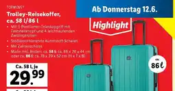Lidl Trolley-Reisekoffer, ca. 58 l/86 l Angebot