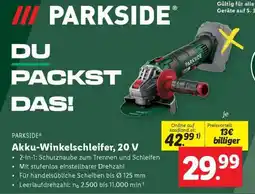 Lidl Akku-Winkelschleifer, 20 V Angebot