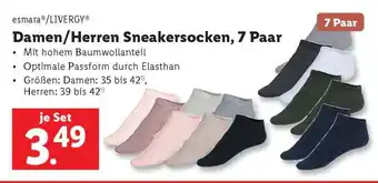Lidl Damen/Herren Sneakersocken, 7 Paar Angebot