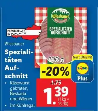 Lidl Wiesbauer Spezialitäten Aufschnitt Angebot