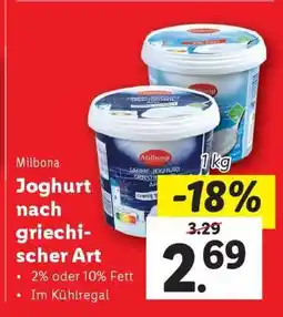 Lidl Milbona Joghurt nach griechischer Art Angebot