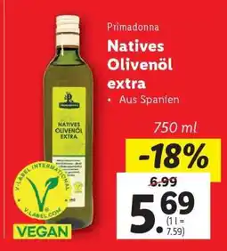 Lidl Primadonna Natives Olivenöl extra Angebot