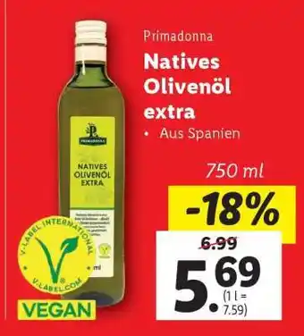 Lidl Primadonna Natives Olivenöl extra Angebot