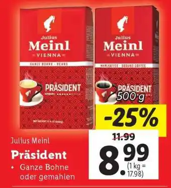 Lidl JULIUS MEINL PRÄSIDENT Angebot