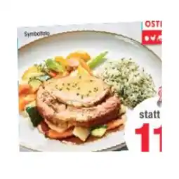Maximarkt Gefüllter Kalbsrollbraten mit Biersaftl, Gemüse und Butterreis Maximarkt Angebot