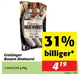 Nah&Frisch Greisinger bauern bratwurst Angebot