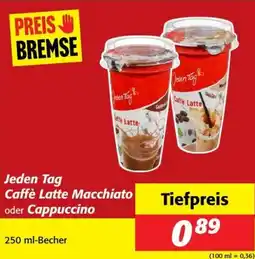 Nah&Frisch Jeden Tag Caffè Latte Macchiato oder Cappuccino Angebot